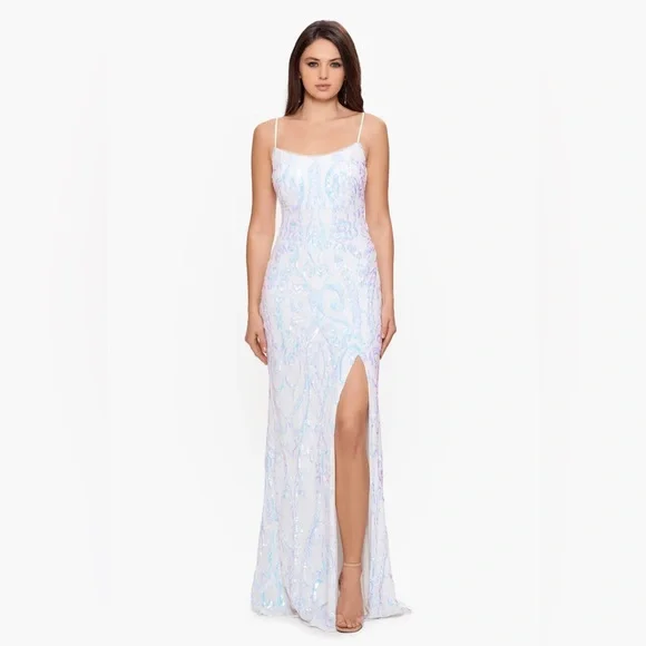 Betsy & Adam | Dresses | Betsy Adam Prom Dress In Ivory With Sequins |  Poshmark